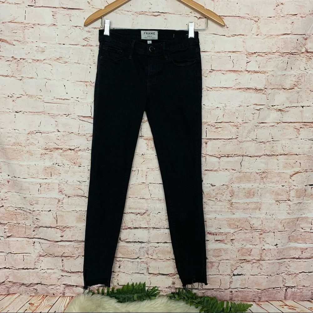 Frame Le Skinny De Jeanne Black Jeans Size 24 - Picture 2 of 9